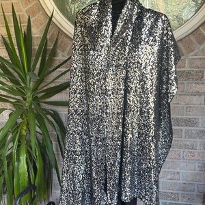 Chico's Sparkling Black and Silver Cape